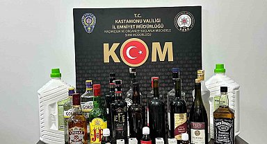 Kastamonu'da 15 şişe el yapımı alkol ele geçirildi