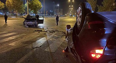 Kayseri'de kazaya karışan otomobil takla attı: 2 yaralı