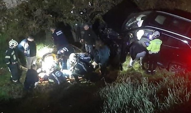 Kontrolden çıkan otomobil uçurumdan aşağıya yuvarlandı