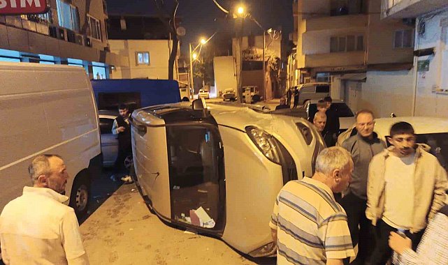 Kontrolden çıkan otomobil yan döndü: 1 yaralı