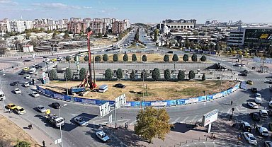 Konya'da yeni tramvay hattı kapsamında Otogar Kavşağı'nda düzenleme çalışması başladı