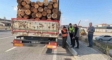 Kütahya'da orman emvali yüklü araçlar denetlendi