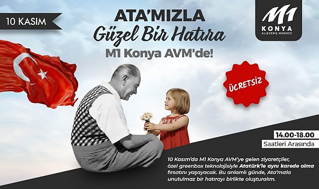 M1 Konya AVM'de 10 Kasım'a özel dijital hatıra etkinliği
