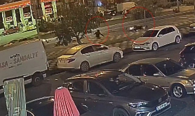 Metrelerce sürüklendi, kazayı yara almadan atlattı: O anlar kamerada
