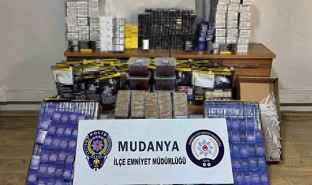 Mudanya'da yüklü miktarda kaçak tütün ürünleri ele geçirildi