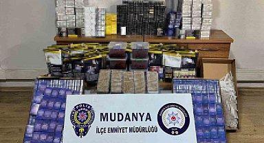 Mudanya'da yüklü miktarda kaçak tütün ürünleri ele geçirildi