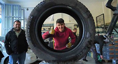 Muş'ta lastikçilerde kış lastiği yoğunluğu başladı