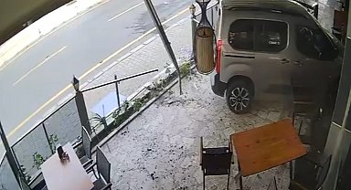 Önündeki araca çarpıp iş yerine daldı, kaçmaya çalıştı yakalandı