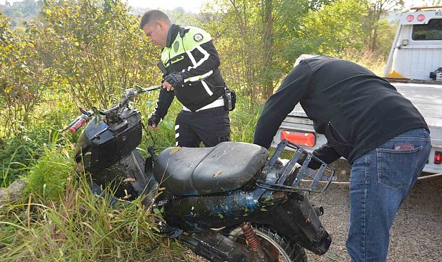 Ordu'da dere yatağında terk edilmiş motosiklet bulundu