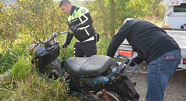 Ordu'da dere yatağında terk edilmiş motosiklet bulundu