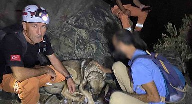 Ormalık alanda mahsur kalan vatandaş 4 saatlik çalışma sonunda kurtarıldı