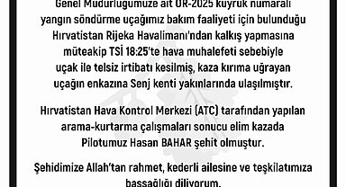 Orman Genel Müdürü Karacabey'den şehit pilot için başsağlığı mesajı