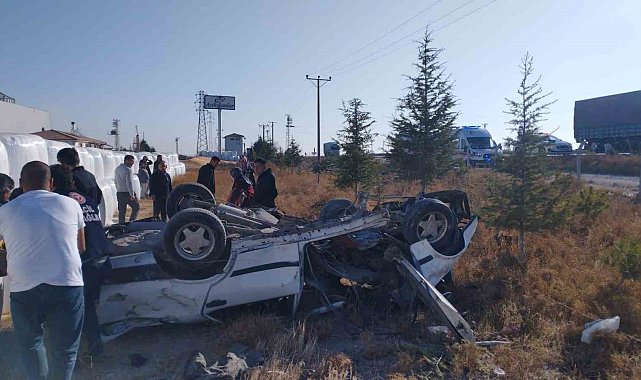 Otomobil takla attı: 1 ölü, 1 yaralı