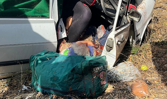 Otomobil yol kenarına uçtu: 1 ölü, 1 ağır yaralı