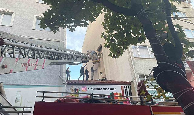 Polisten kaçmaya çalışırken baca boşluğuna sıkıştı