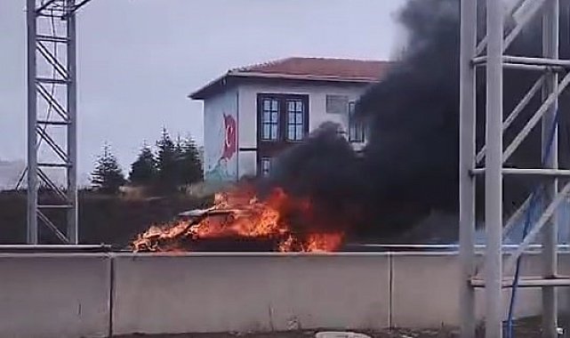 Pursaklar'da araç yangını