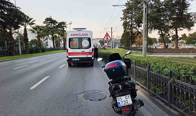 Samsun'da motosiklet otomobile çarptı: 1 yaralı