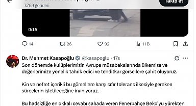 Sırp taraftarların ırkçı pankartına Kasapoğlu'ndan sert tepki