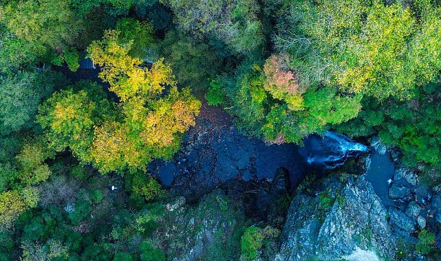 Sudüşen Şelalesi'nde sonbahar güzelliği