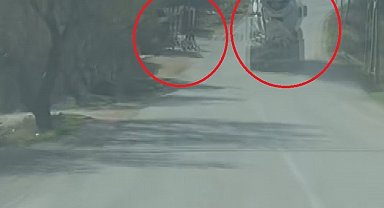 Tek şeritli yoldaki hızıyla 'Pes' dedirten mikser sürücüsü kamerada