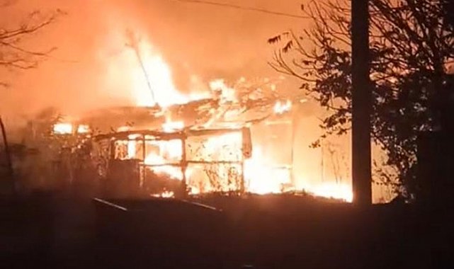 Tekirdağ'da iş yerinde korkutan yangın