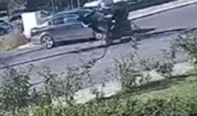 Tekirdağ'da motosiklet lokantanın bahçesine daldı: O anlar kamerada