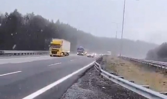 TEM'in Bolu geçişinde kar başladı