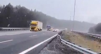 TEM'in Bolu geçişinde kar başladı