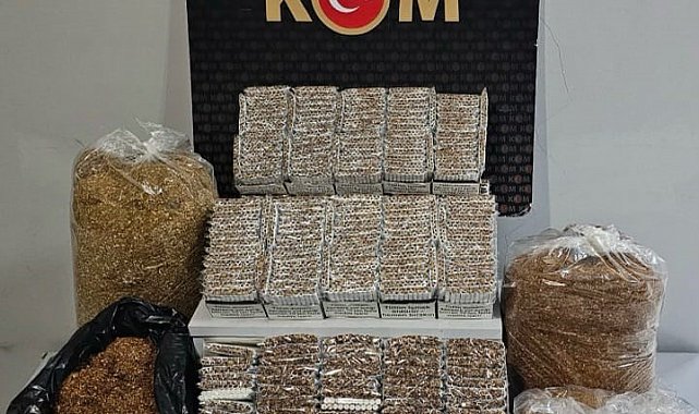 Uşak'ta kaçak tütün ve makaron operasyonu