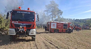 Yatağan'daki iki ayrı arazi yangını büyümeden söndürüldü