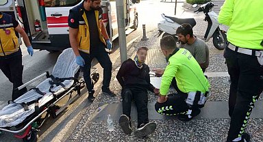 Yayaya çarpmamak için motosikleti devirdi: 1 yaralı