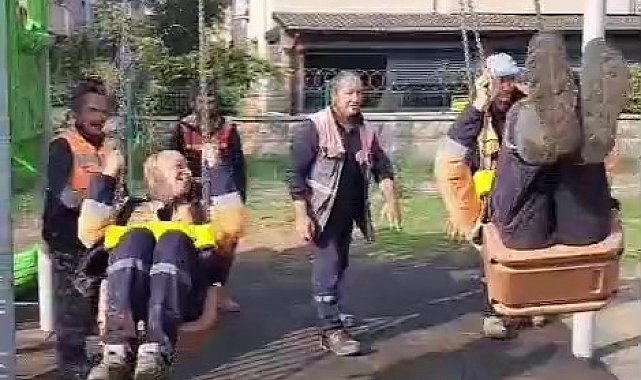 Yoğun çalışma temposuna salıncak molası verdiler