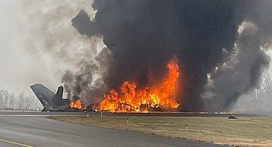 ABD'de havaalanına iniş yapan özel jet düştü