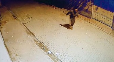 Adana'da evin camlarına taş atıp kaçtı: O anlar kamerada