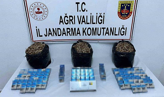 Ağrı'da kaçak sigara ve safran tohumu ele geçirildi