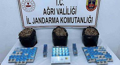 Ağrı'da kaçak sigara ve safran tohumu ele geçirildi