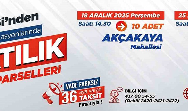 Akçakaya ve Endürlük'te 30 prestijli parsel ihaleyle satışta