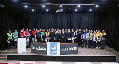 Aliağa'da orman yangınlarıyla mücadele eden personele teşekkür belgesi