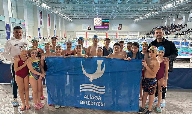 Aliağalı yüzücüler zirveye kulaç attı