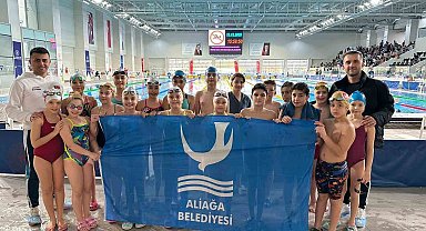 Aliağalı yüzücüler zirveye kulaç attı