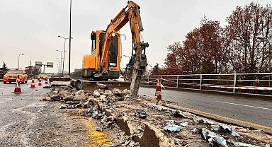 Ankara'da tek kişilik yol çalışması