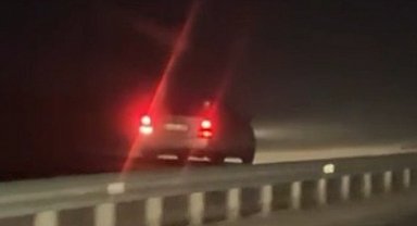 Aracıyla ters şeritte ilerleyen sürücü tehlike oluşturdu