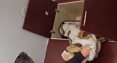 Aranan şahsın yakalandığı yer pes dedirtti