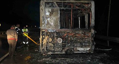 Arnavutköy'de İETT otobüsü alevlere teslim oldu