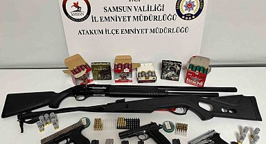 Atakum'da ruhsatsız silah ve mühimmat ele geçirildi