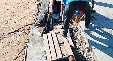 Aydın Büyükşehir Belediyesi'nden hızlı müdahale: Altıkum'da onarım çalışmaları devam ediyor