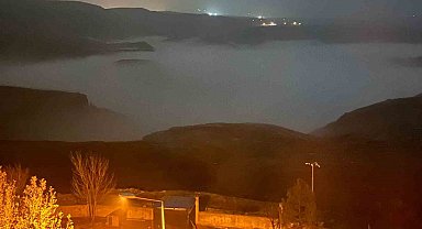 Batman'da Dicle Nehri üzerinde sis denizi