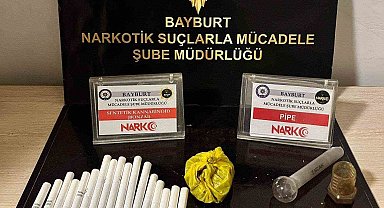 Bayburt'ta yapılan uyuşturucu operasyonunda bonzai ve lyrica ele geçirildi