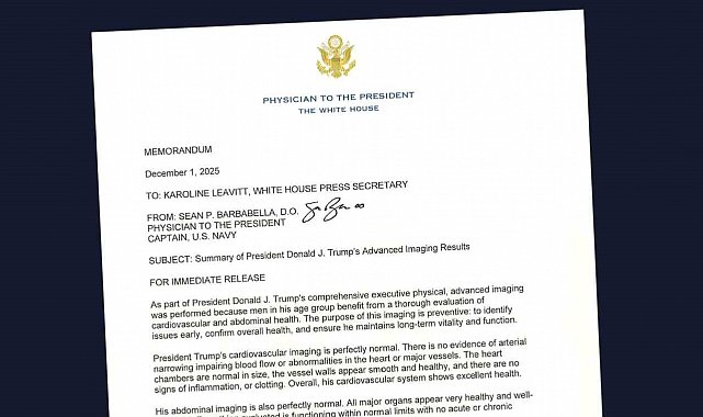 Beyaz Saray'dan Trump'ın sağlık durumu hakkında açıklama: "Son derece iyi"