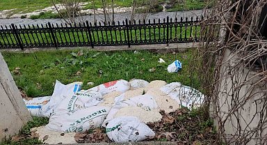 Bilecik'te yol kenarına atılan 15 çuval ekmek hamuru temizlendi